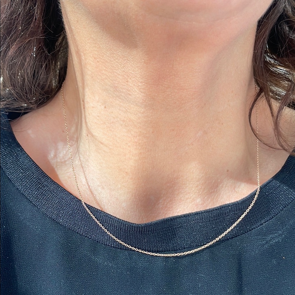 Rose Plated  Gold Chain Necklace , 1 mm , length 18 inches